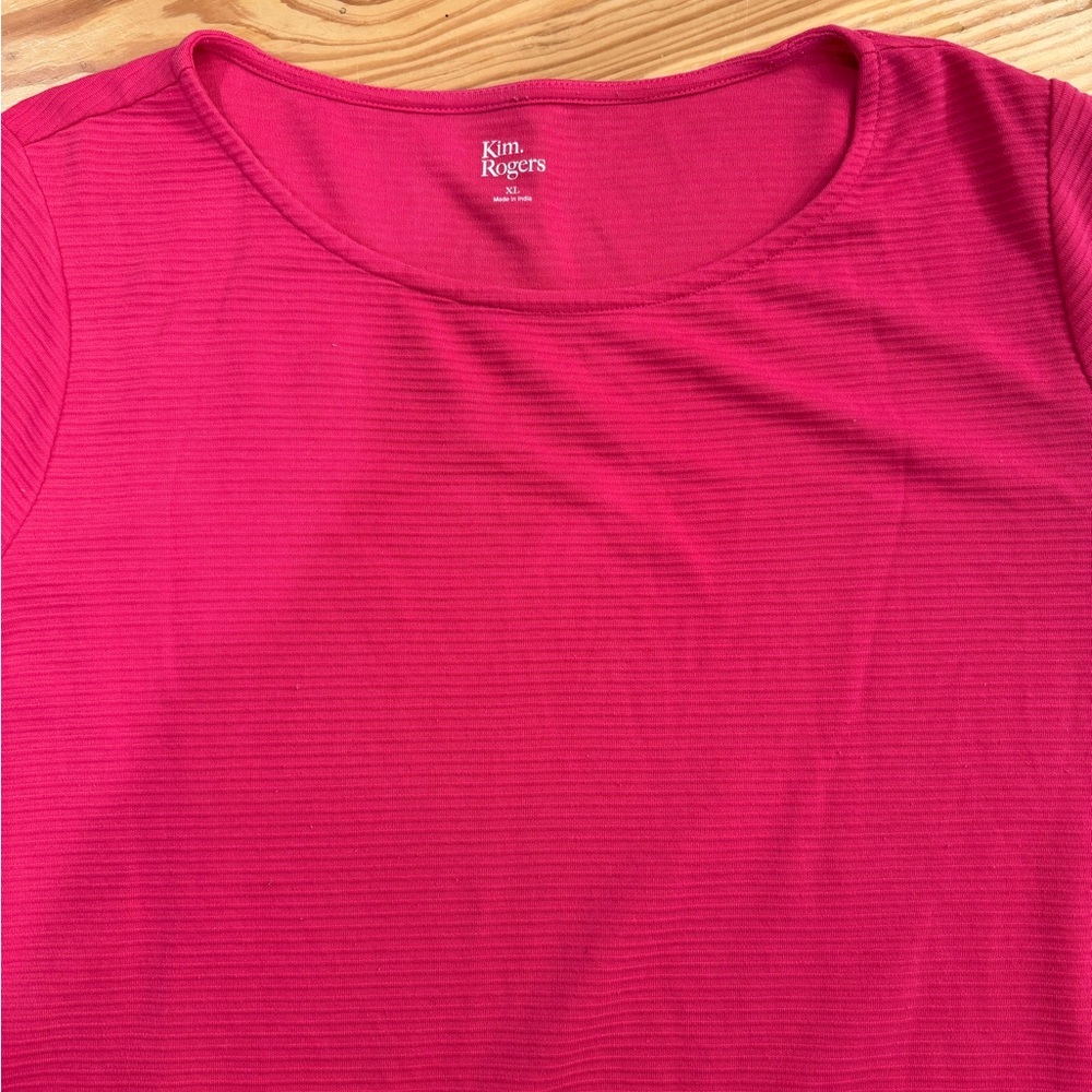 Kim Rogers Vibrant Pink Scoop Neck Top